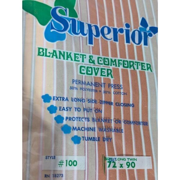 Superior Multi-Color Striped Pastel Permanent Press Zip Close Blanket & Comforte - Picture 4 of 6